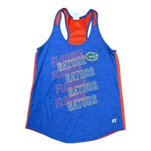 Florida Gators Womens Racerback Tank Top Russell Blue Orange L Mesh Lightweight